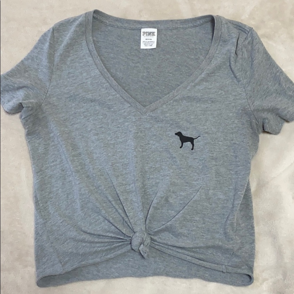 Grey VS PINK crop top